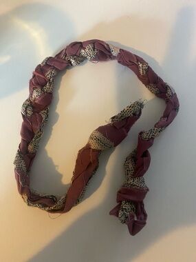 Braided Dog Chew Toy Rope in Mauve and Cream